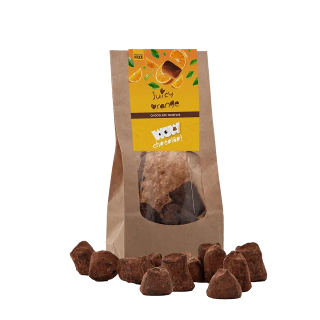 WOW Chocolao Sappige Sinaasappel chocoladetruffels 130g zak