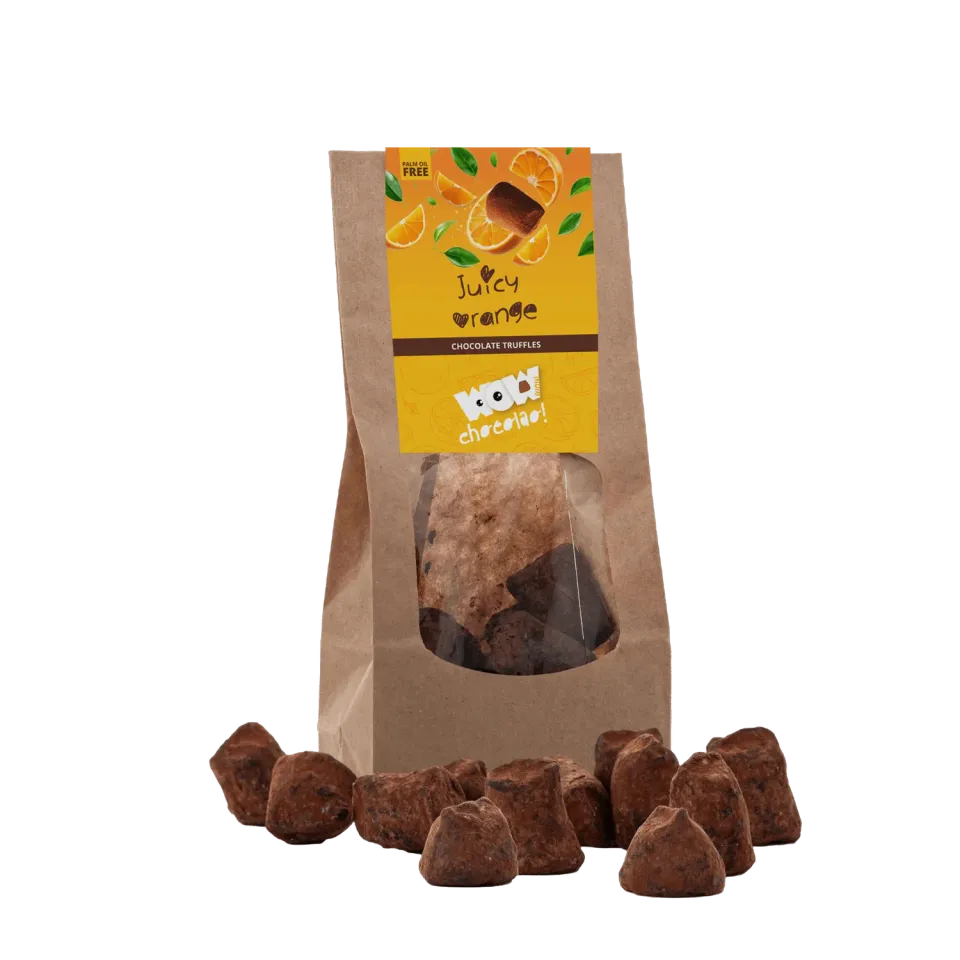 WOW Chocolao Sappige Sinaasappel chocoladetruffels 130g zak