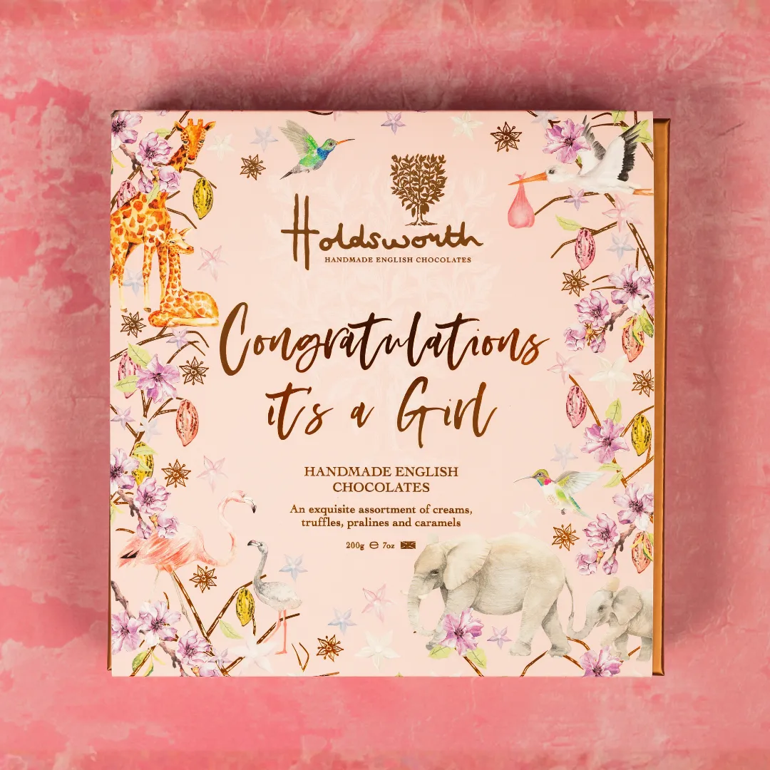 Holdsworth It's A Girl Gift Box bonbons 110g roze