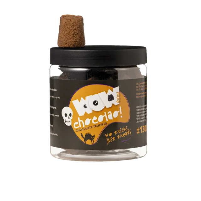 WOW Chocolao Halloween truffels pot 130g puur