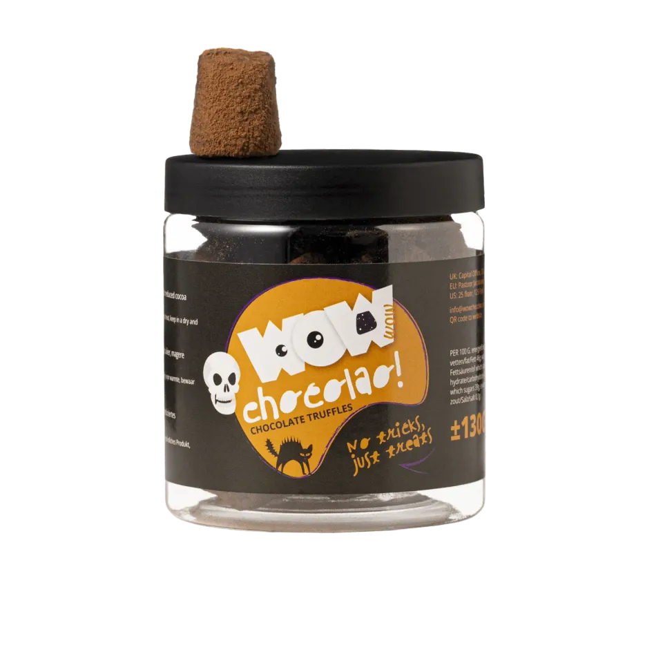 WOW Chocolao Halloween truffels pot 130g puur