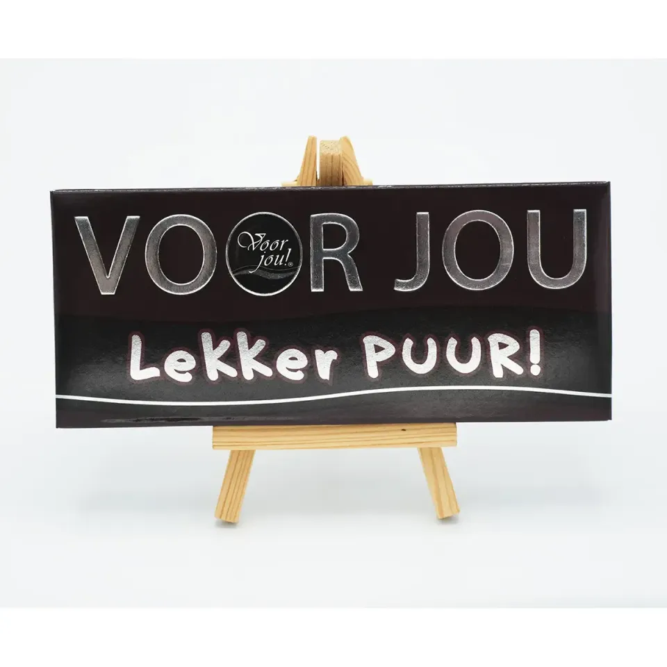 Voor jou Lekker Puur wensreep pure chocolade