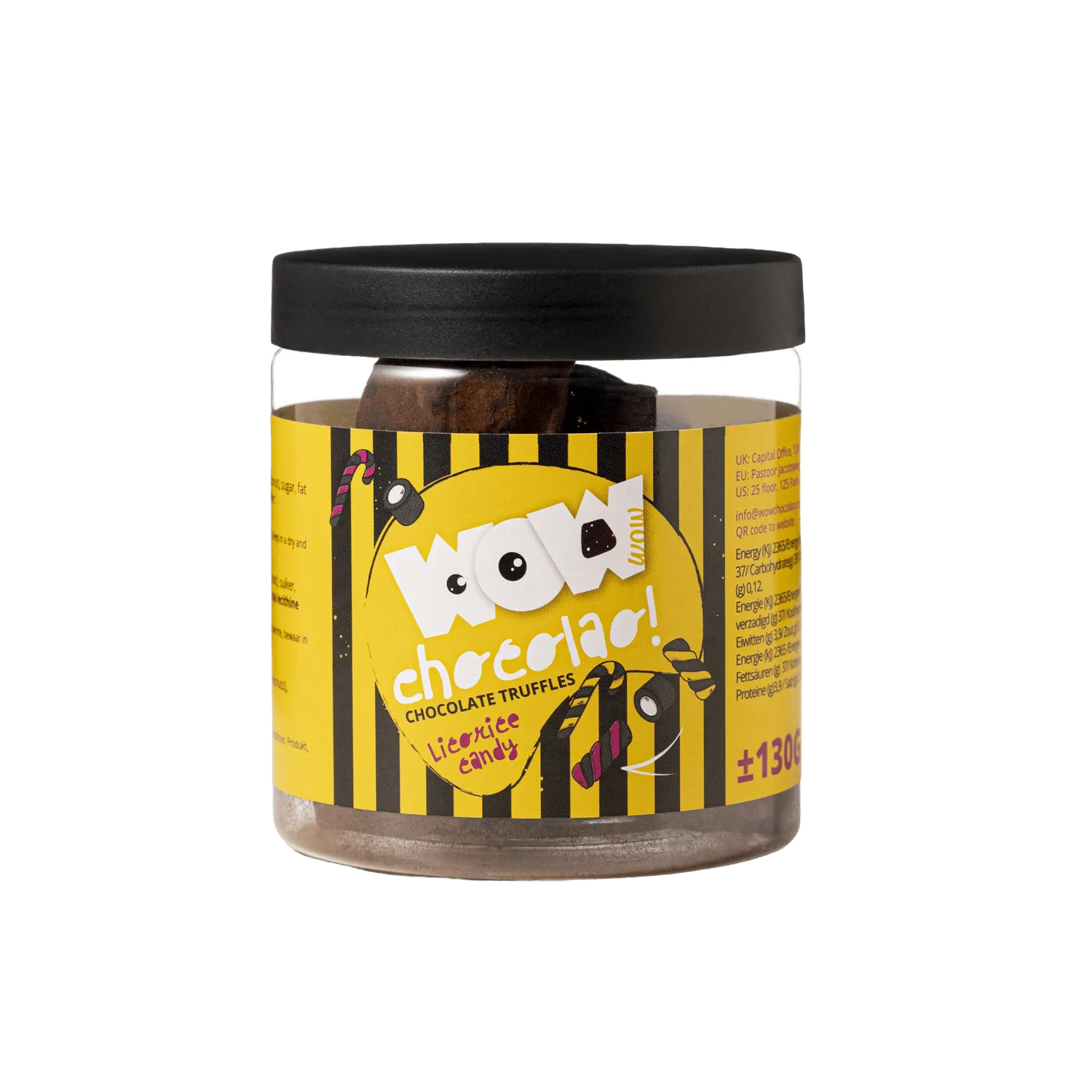 WOW Chocolao Drop chocoladetruffels cadeaupot 130g dropsmaak