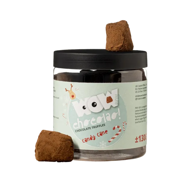 WOW Chocolao Candy Cane truffels 130g cadeaupot munt