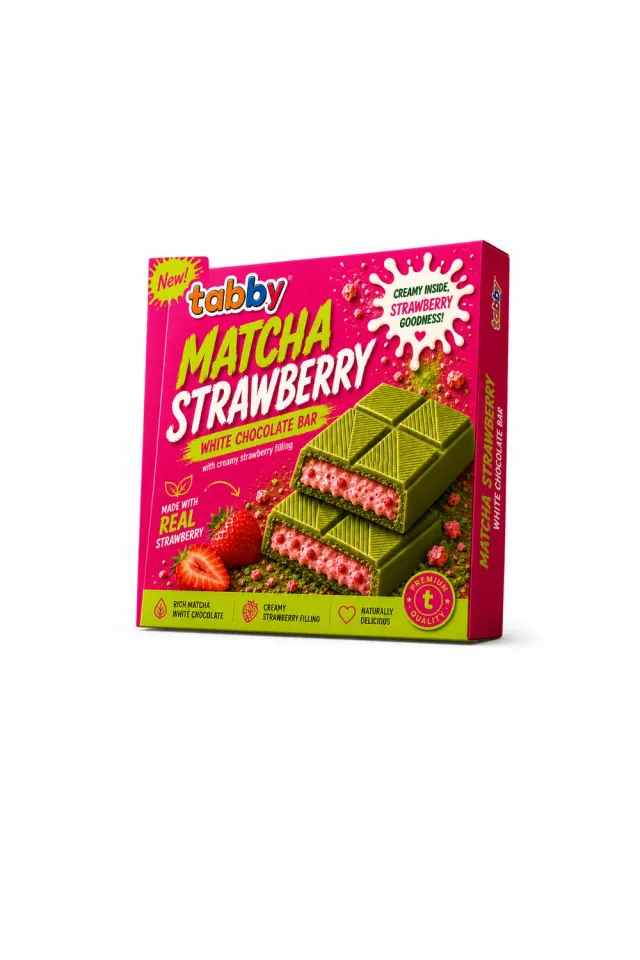 Tabby Chicken Chocolate Matcha Strawberry chocolade 80g
