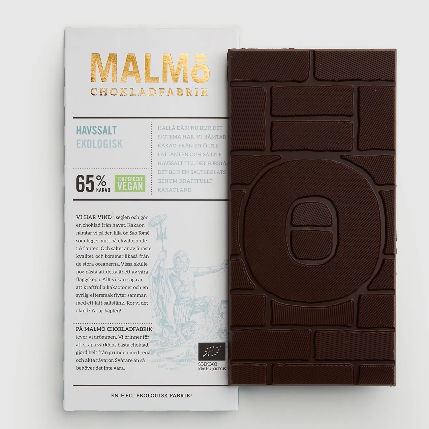 Malmö Chokladfabrik Havssalt 65% pure reep 80 g zeezout