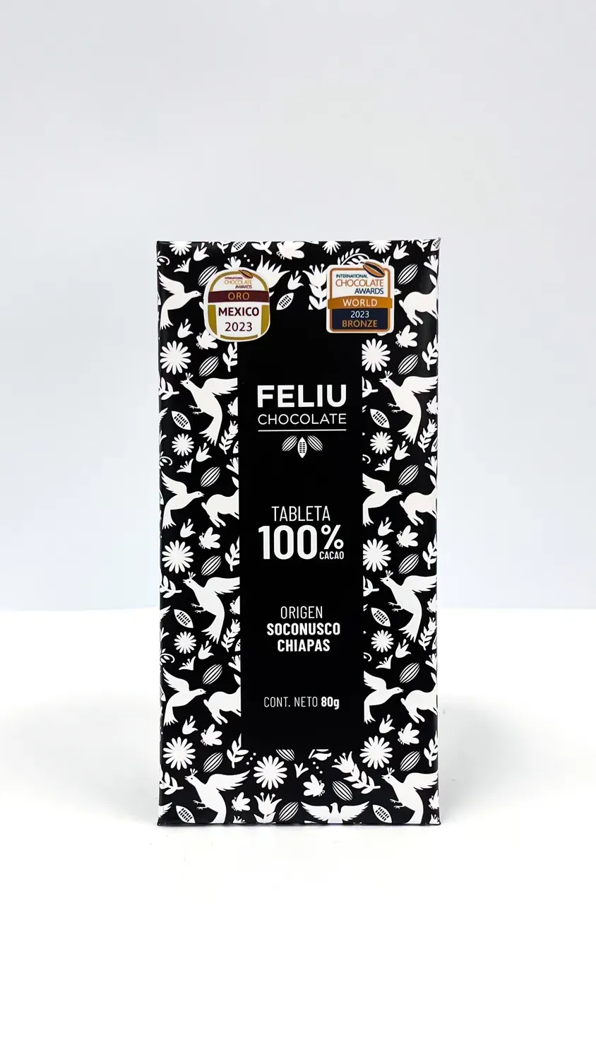 Feliu Chocolate Origen Soconusco 100% chocoladereep puur 80g