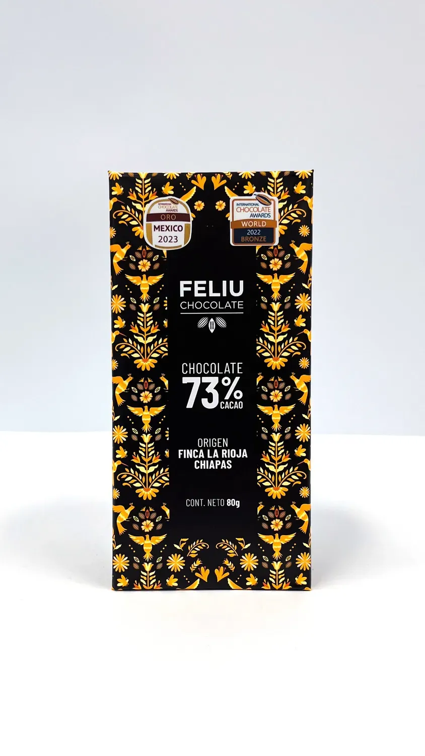 Feliu Chocolate La Rioja 73% pure reep 80g criollo hazelnoot