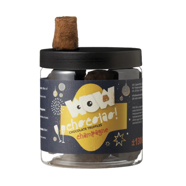 WOW Chocolao Champagne Chocoladetruffels 130g Pot Feest