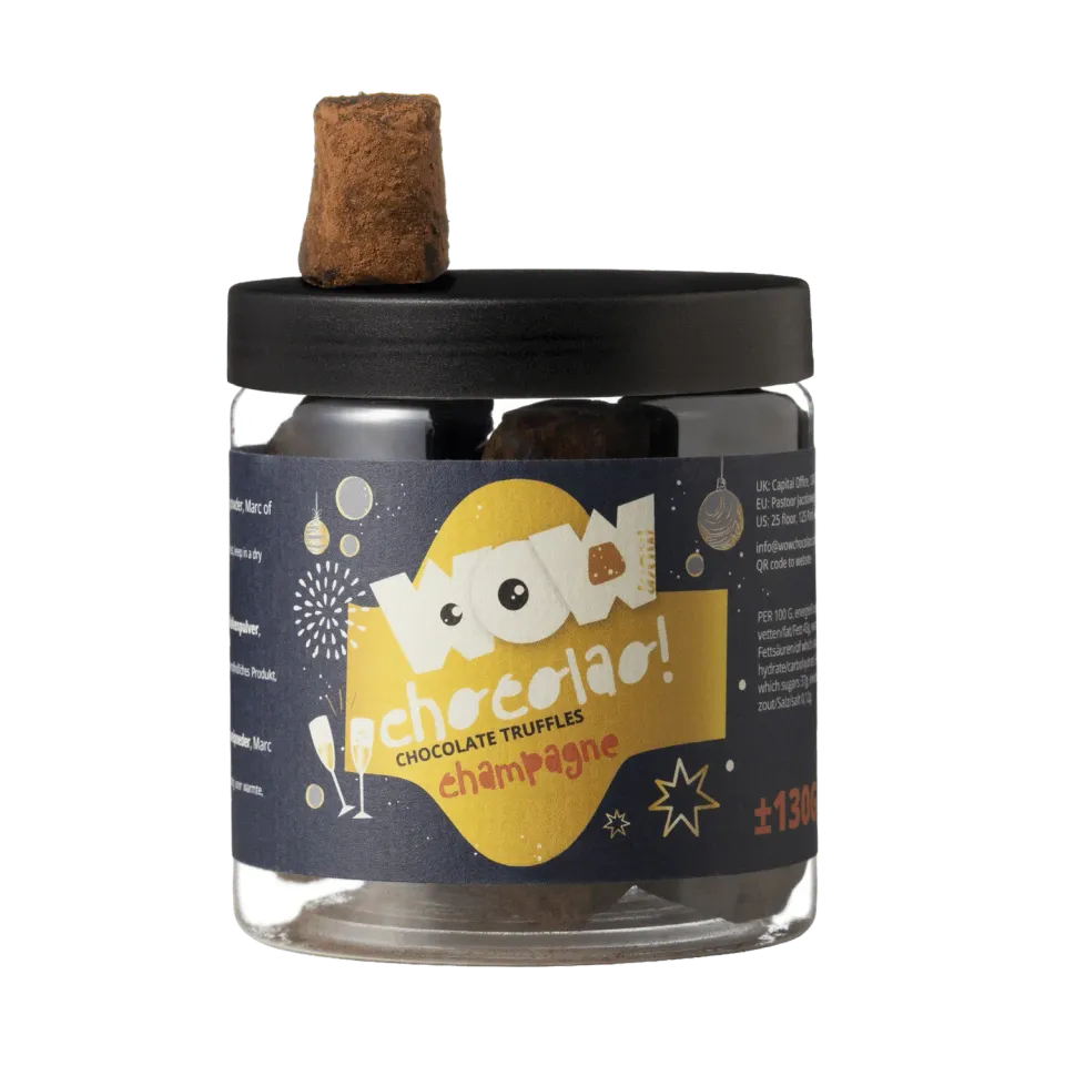 WOW Chocolao Champagne Chocoladetruffels 130g Pot Feest