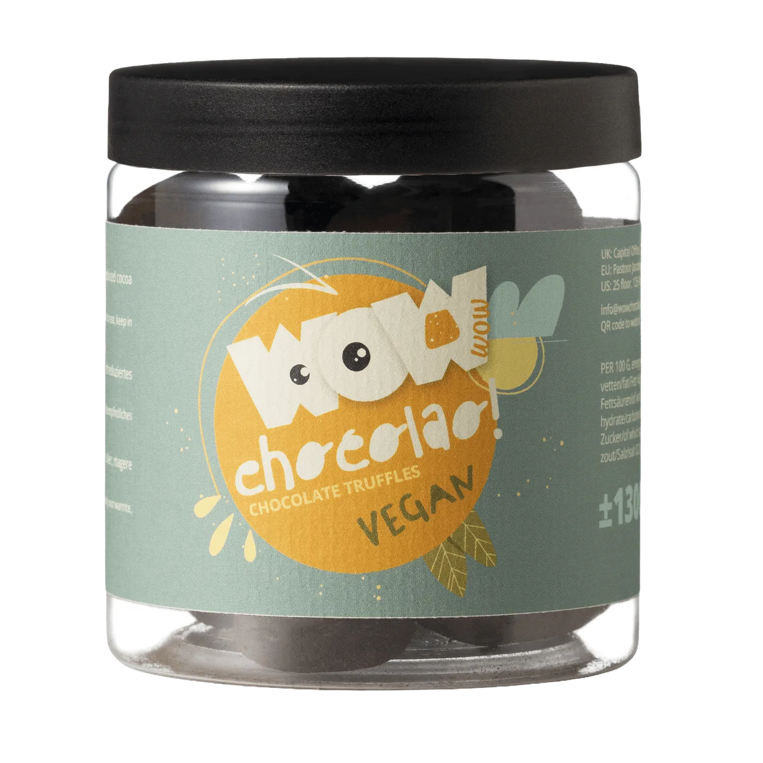 WOW Chocolao Vegan Zomer Truffels 130g Pot Zuivelvrij