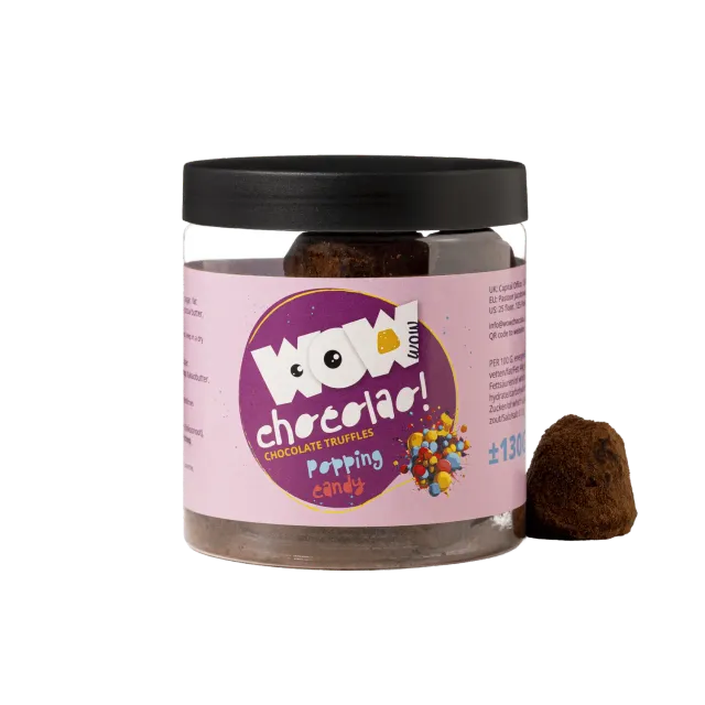 WOW Chocolao Bruisende Suiker chocoladetruffels 130g pot knetter