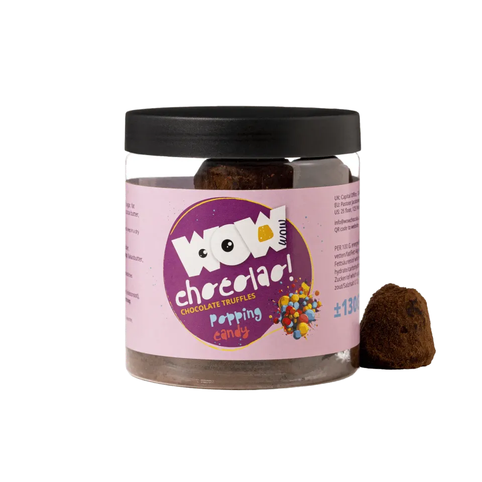 WOW Chocolao Bruisende Suiker chocoladetruffels 130g pot knetter