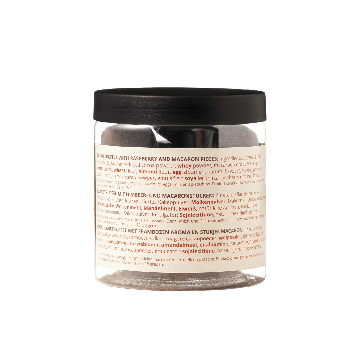 WOW Chocolao Framboos Macaron Truffels 130g Pot Fruitig