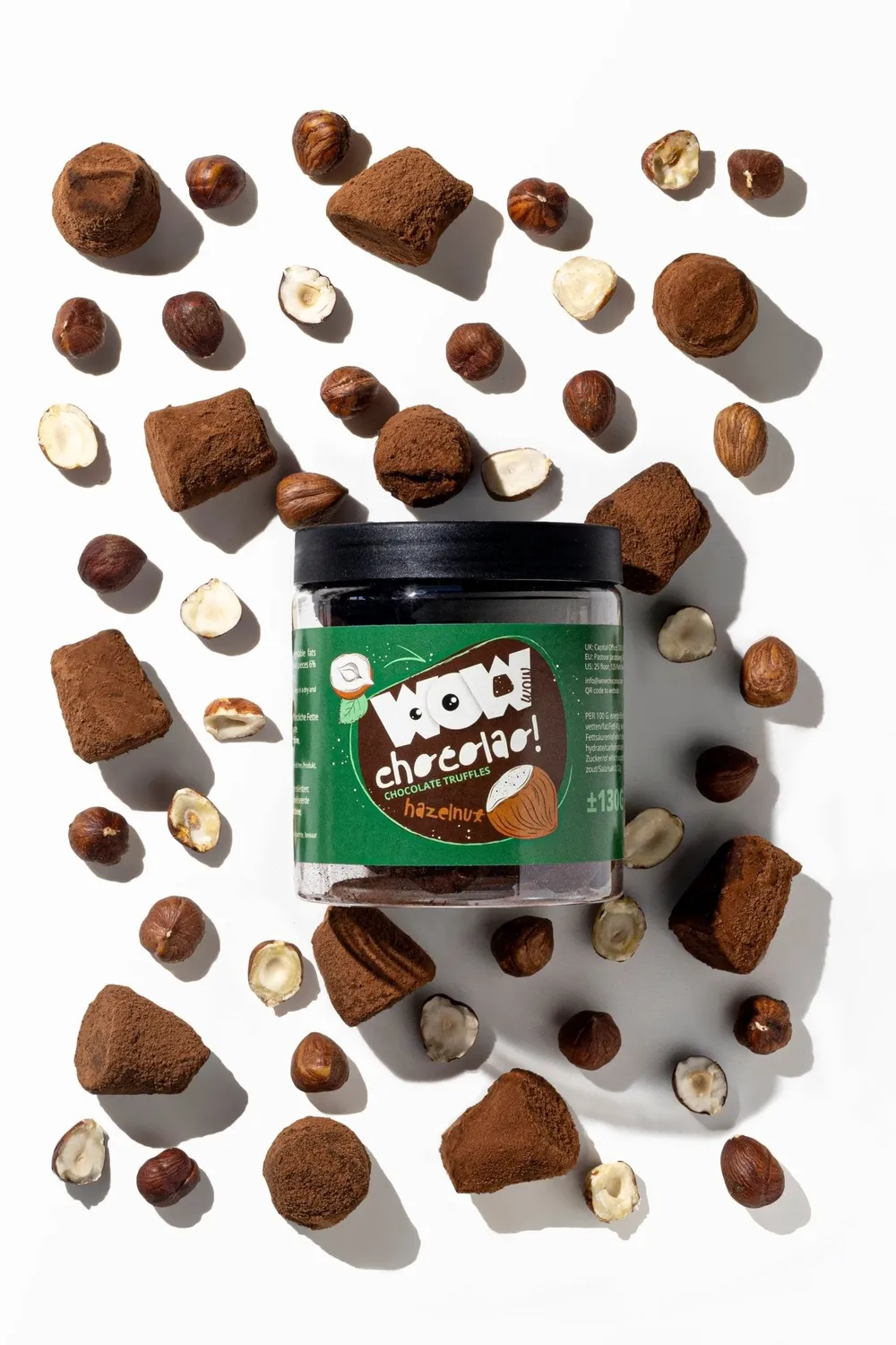 WOW Chocolao Hazelnoot Truffels Cadeaupot 130g Geroosterd