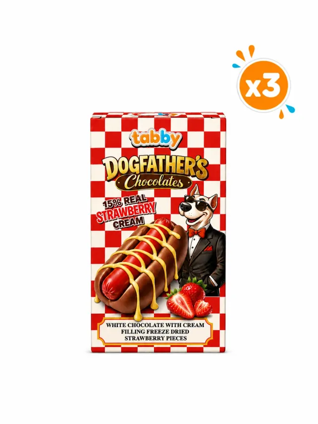 Tabby Dog Fathers Strawberry chocolade hotdog 40g x3