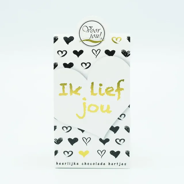 Voor jou Zwart Wit Goud Ik lief jou chocoladehart