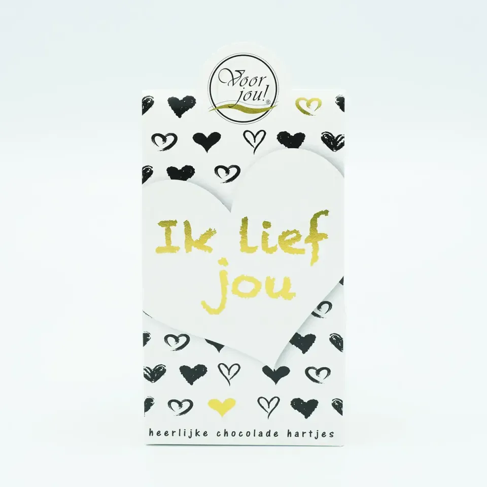 Voor jou Zwart Wit Goud Ik lief jou chocoladehart