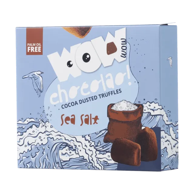WOW Chocolao Zeezout Chocoladetruffels XL 250g puur