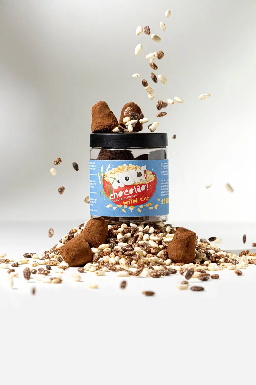WOW Chocolao Crispy Rice Truffels Pot 130g knapperig