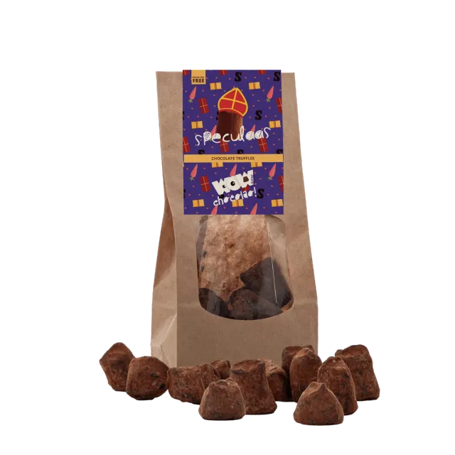 WOW Chocolao Speculaas truffels sinterklaas zak 130g kruid