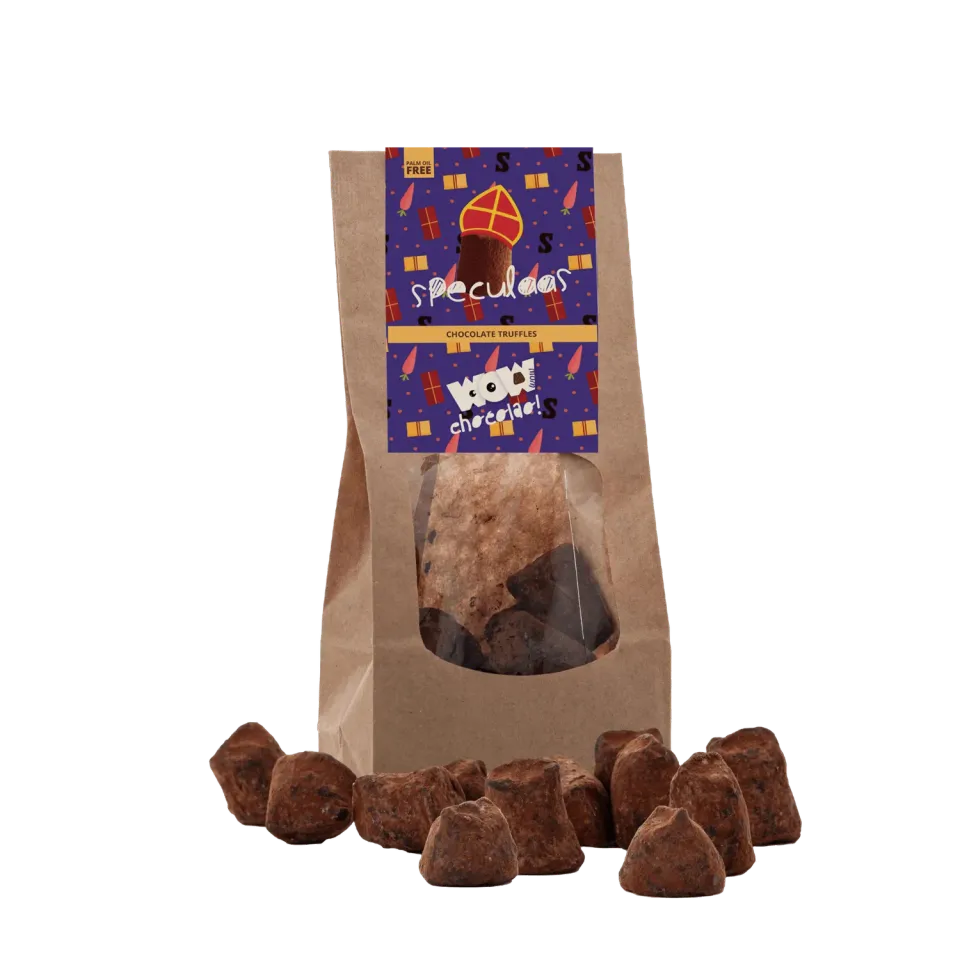 WOW Chocolao Speculaas truffels sinterklaas zak 130g kruid