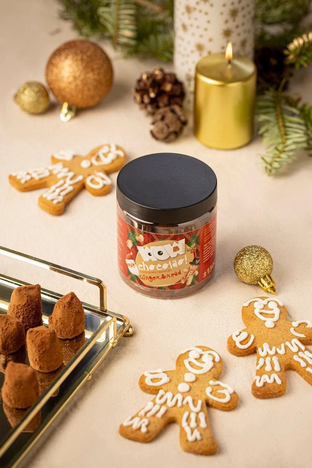 WOW Chocolao Gemberkoek kerst truffels 130g cadeaupot