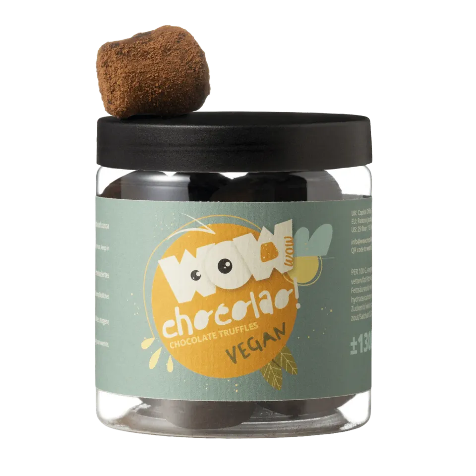 WOW Chocolao Vegan Zomer Truffels 130g Pot Zuivelvrij