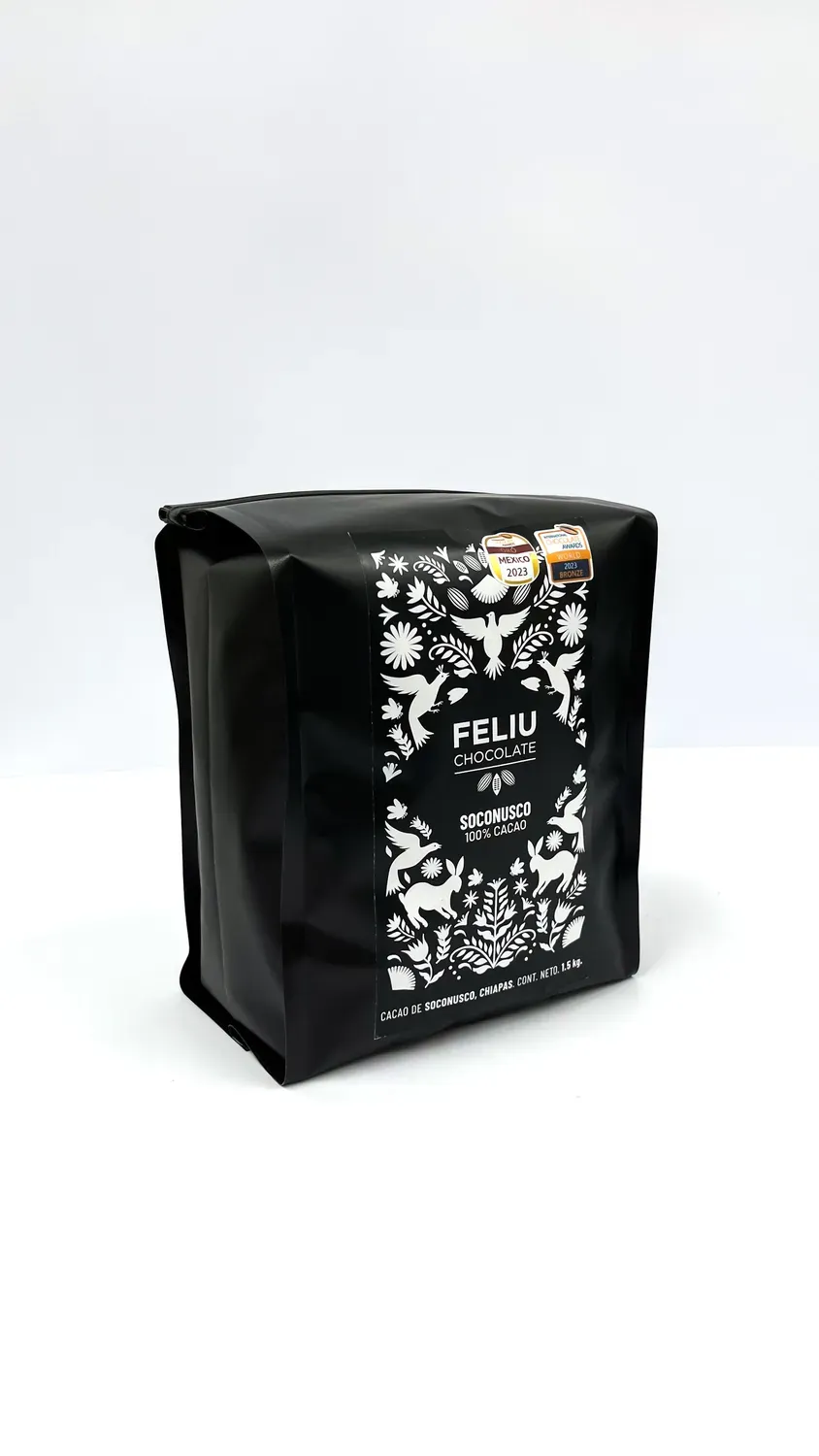Feliu Chocolate Origen Soconusco 100% couverture puur 1,5kg