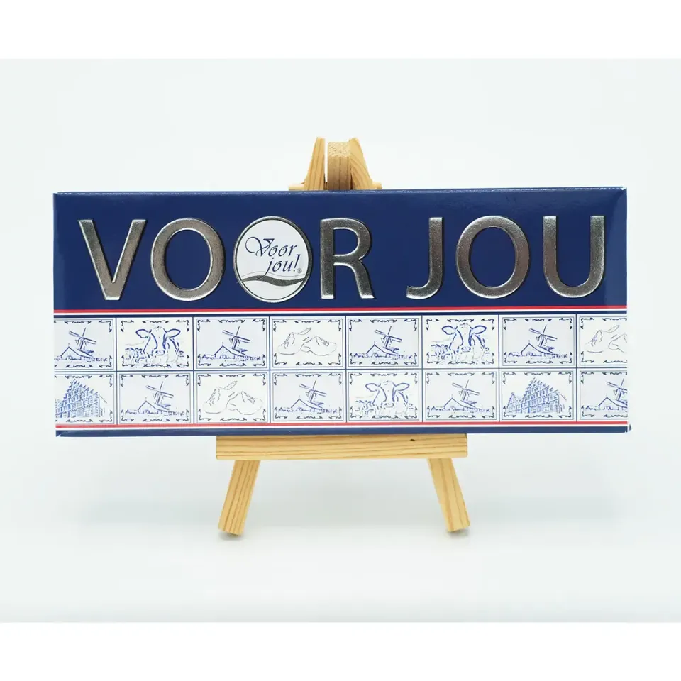 Voor jou Wensreep Typical Dutch melkchocolade Delfts Blauw