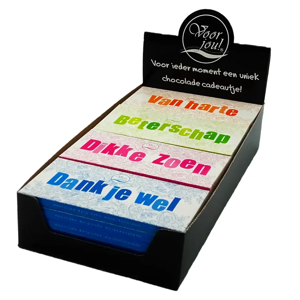 Voor jou Boeket wensreep display 24 stuks bloemen