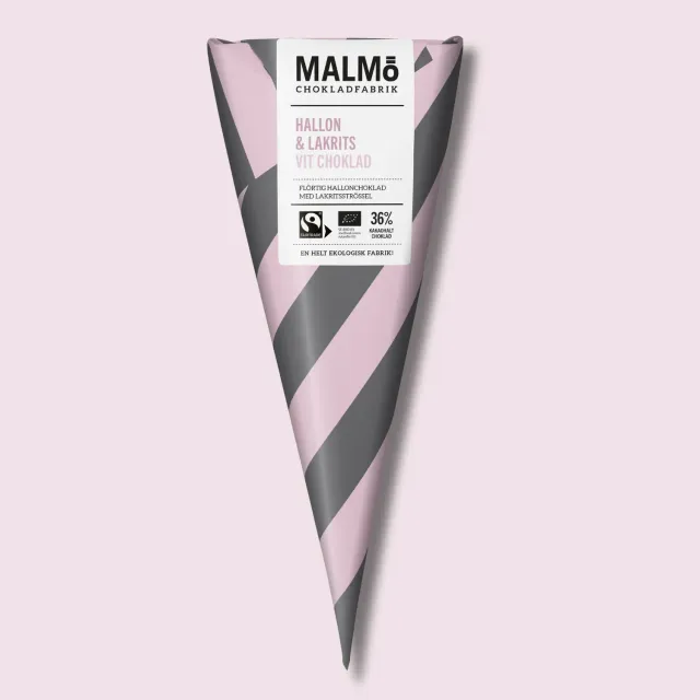 Malmö Chokladfabrik Hallon Lakrits witte chocolade 90g bio