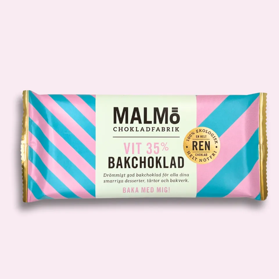 Malmö Chokladfabrik Bakchoklad Vit 35% 96g witte couverture