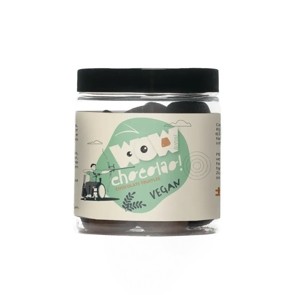 WOW Chocolao Vegan Truffels 130g Pot Paralympics