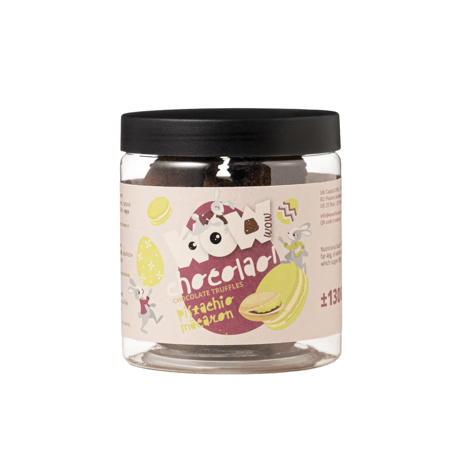 WOW Chocolao Pistache Macaron chocoladetruffels 130g paaspot