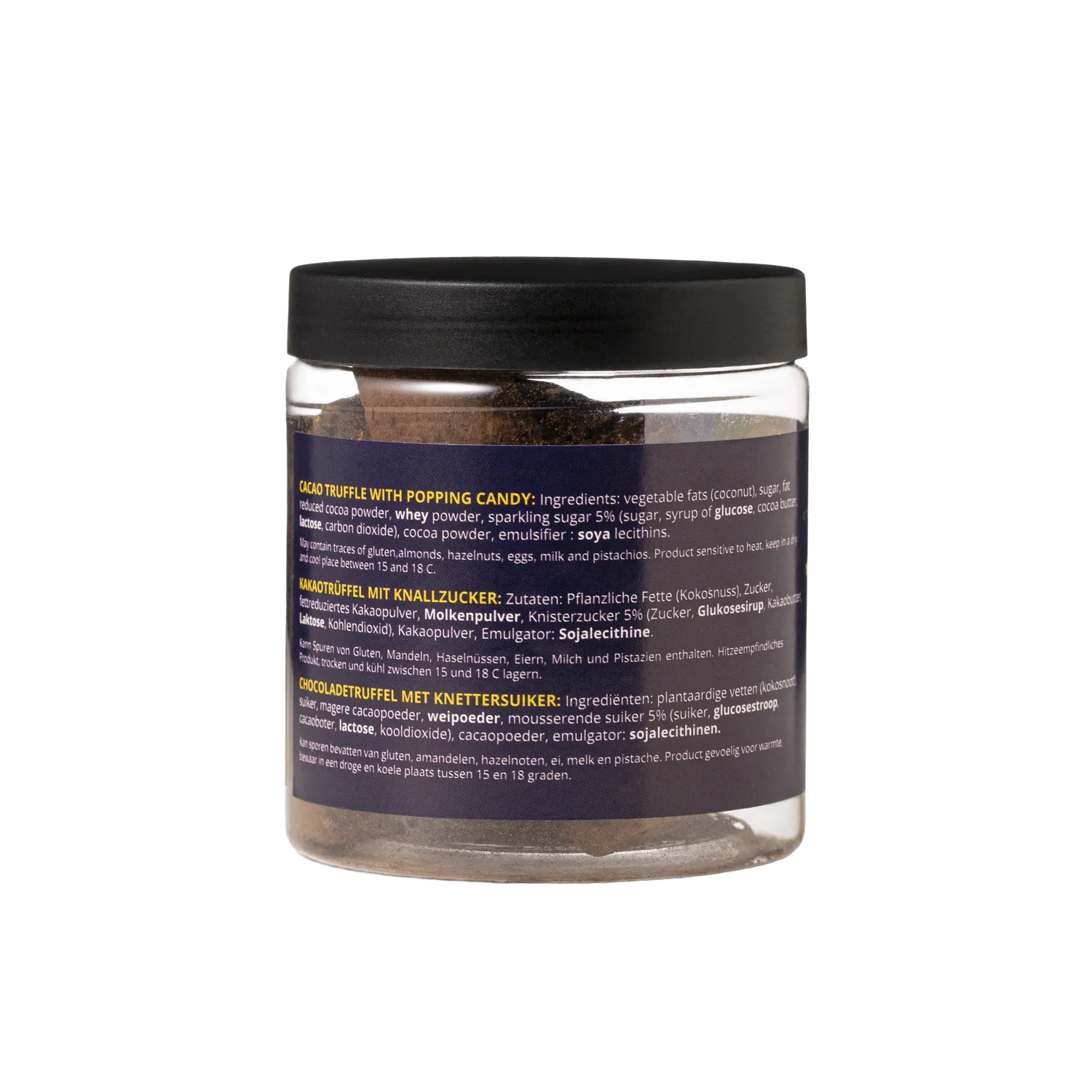 WOW Chocolao Popping Candy Truffels Pot 130g bruis
