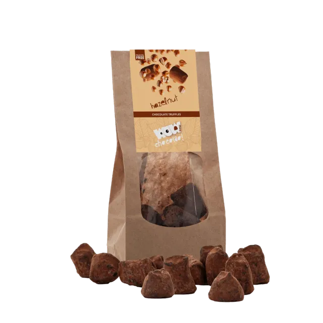 WOW Chocolao Hazelnoot chocoladetruffels 130g zak hazelnoot