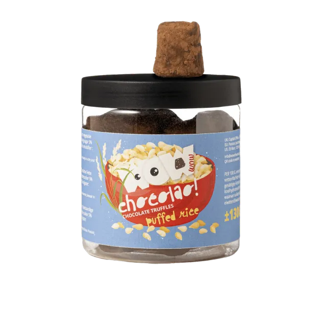 WOW Chocolao Crispy Rice Truffels Pot 130g knapperig
