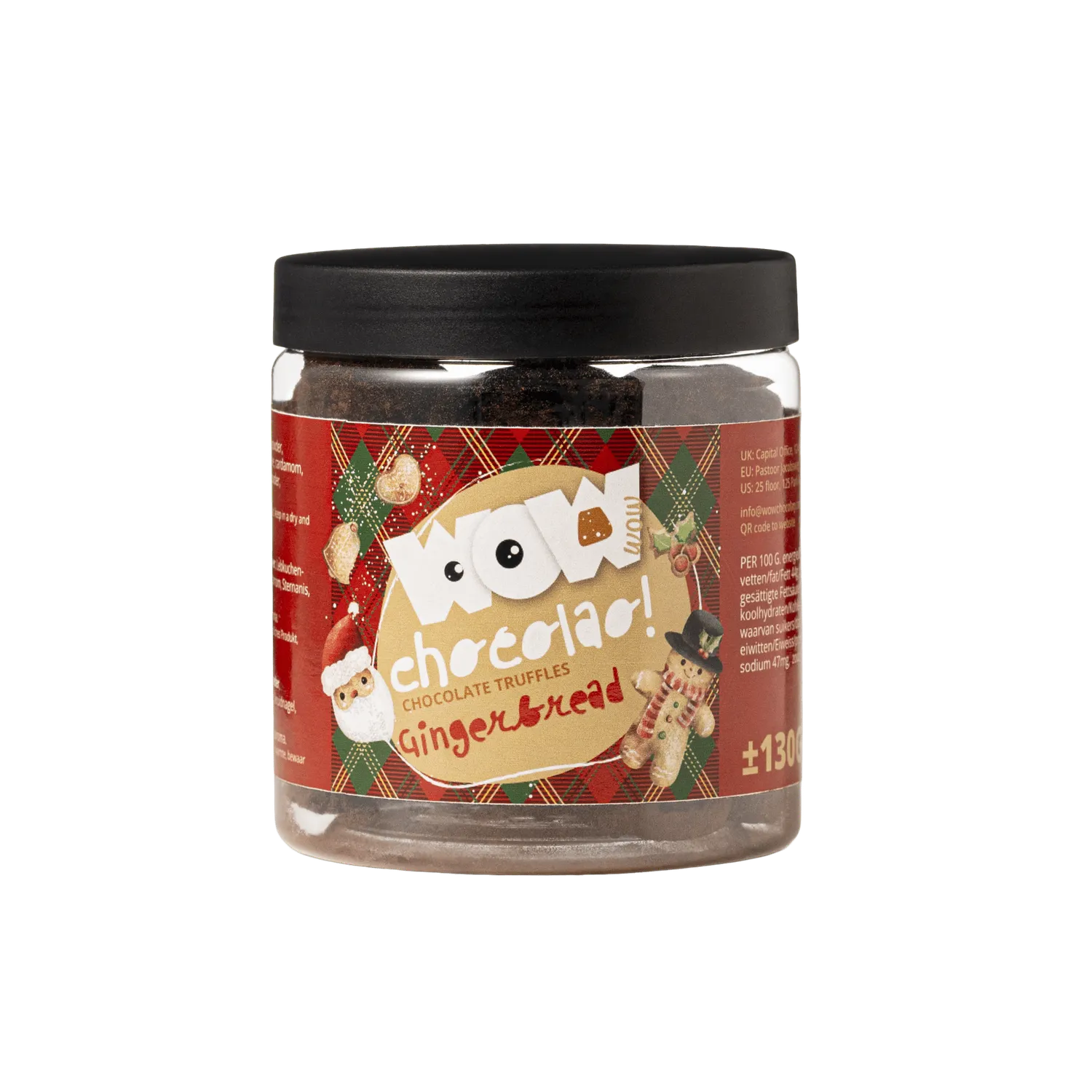 WOW Chocolao Gemberkoek kerst truffels 130g cadeaupot