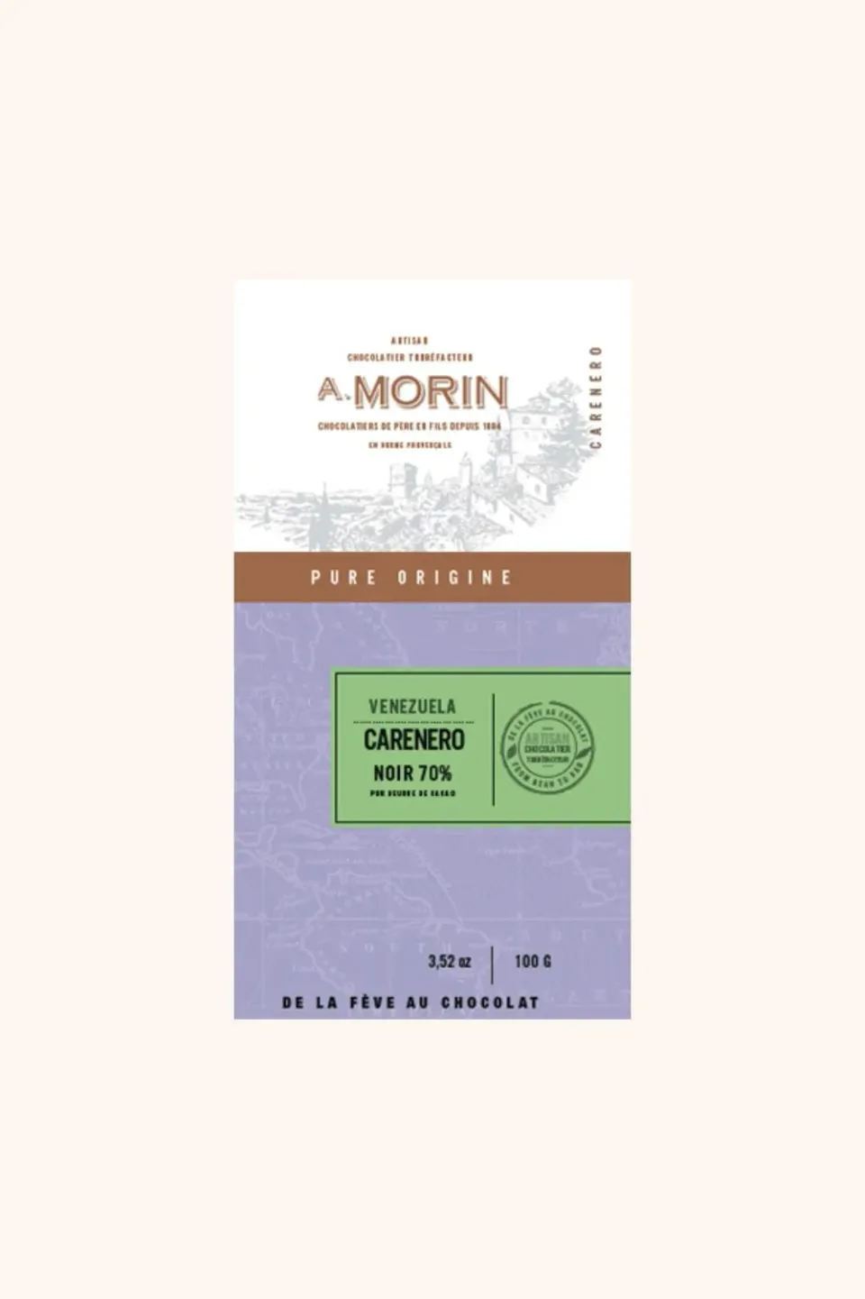 Chocolaterie Morin Venezuela Carenero 70% reep 100g puur