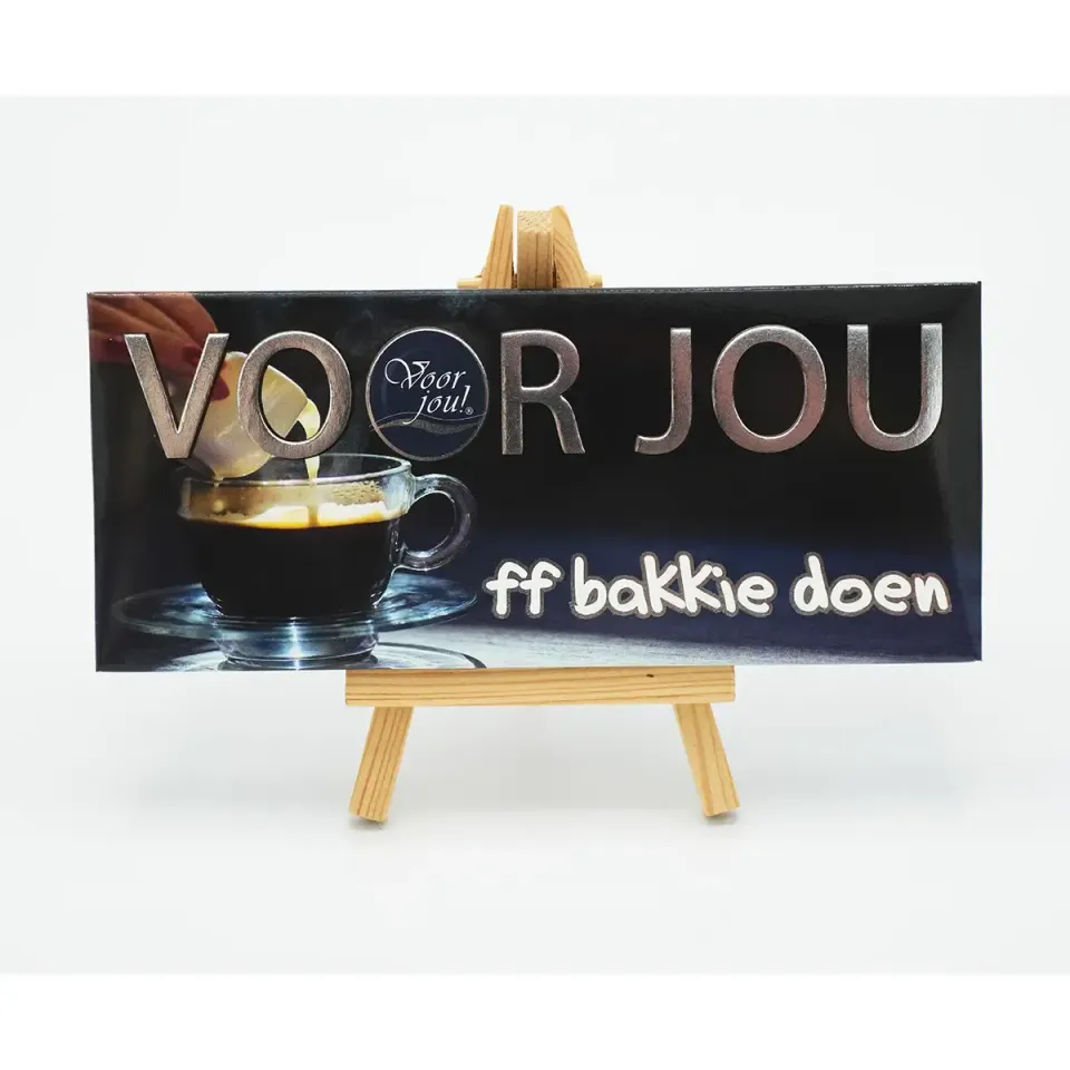 Voor jou Wensreep Ff bakkie doen chocoladereep cadeau