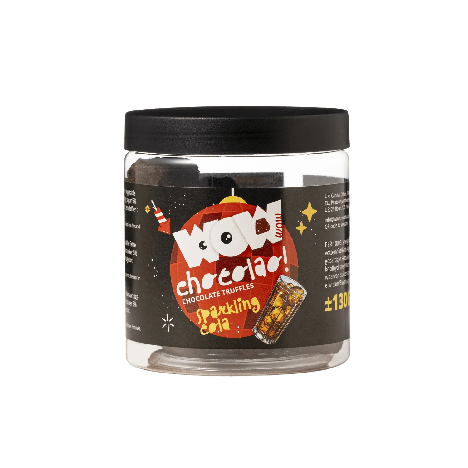 WOW Chocolao Cola chocoladetruffels 130g pot nieuwjaar