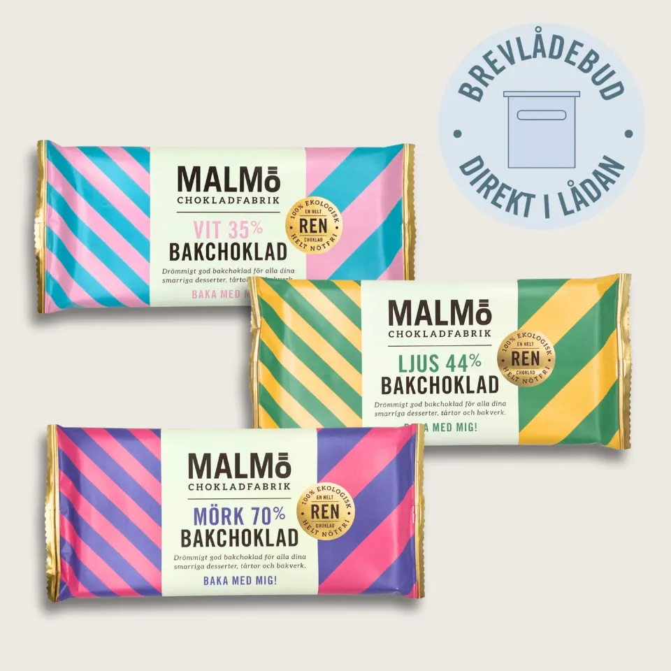 Malmö Chokladfabrik Chokladbrev bakchocolade brievenbuscadeau puur