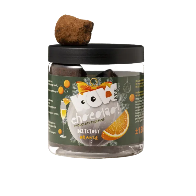 WOW Chocolao Sinaasappel truffels kerst pot 130g citrus