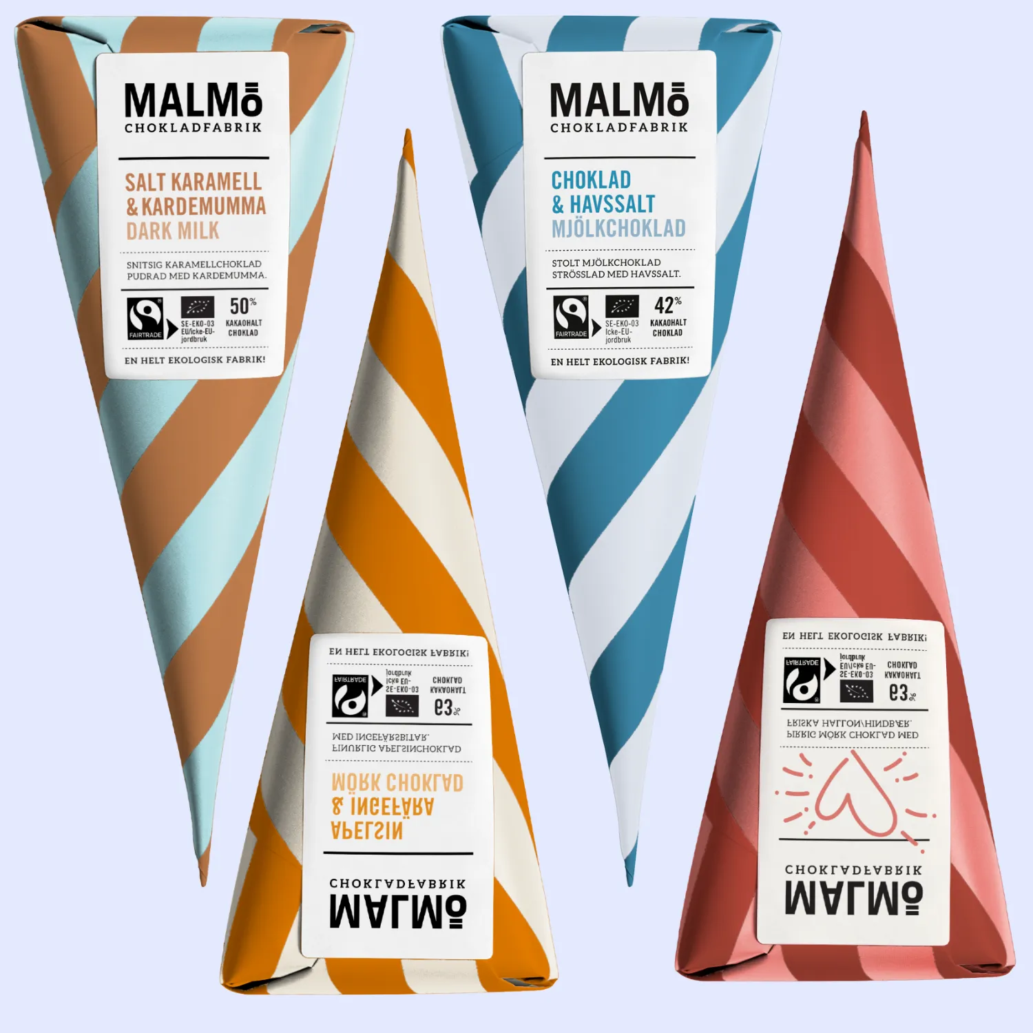 Malmö Chokladfabrik Favorit strutarna cadeauset 4x90 g melk