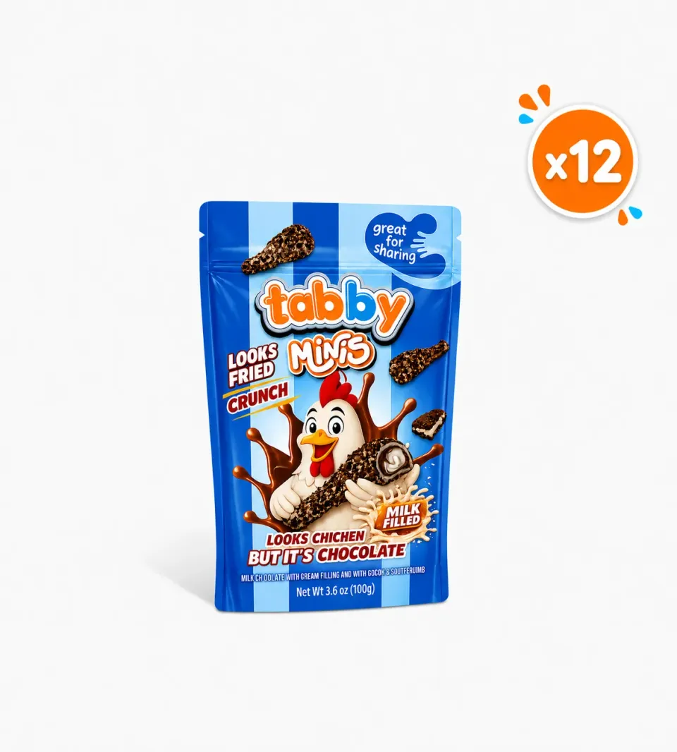 Tabby Minis Cocoa drumstick chocolade 100g x12 puur