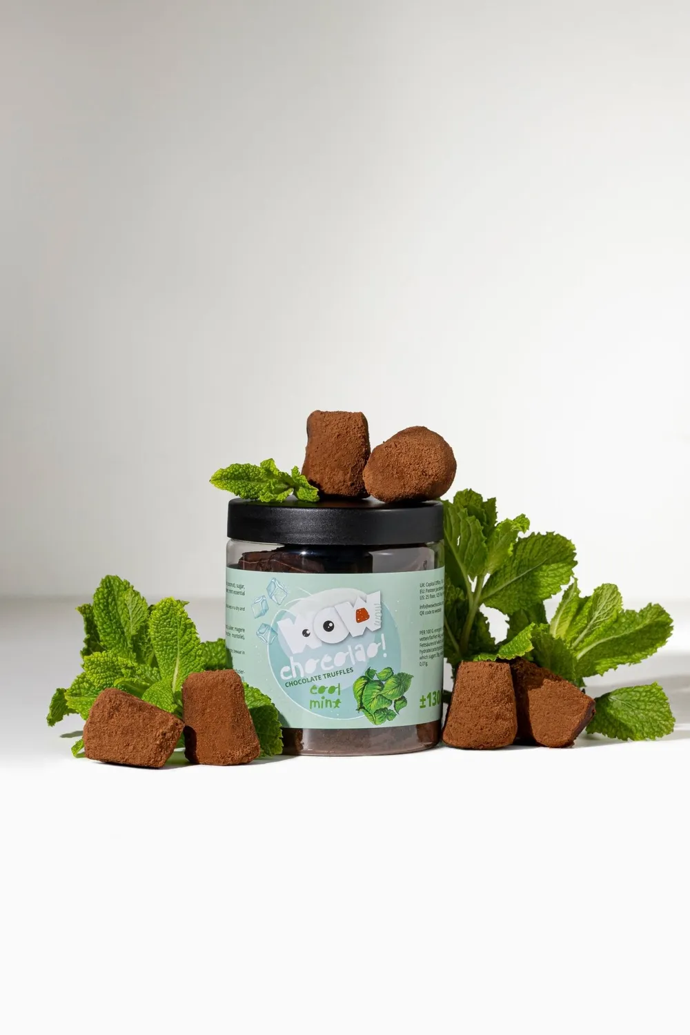 WOW Chocolao Munt chocoladetruffels 130g cadeaupot fris