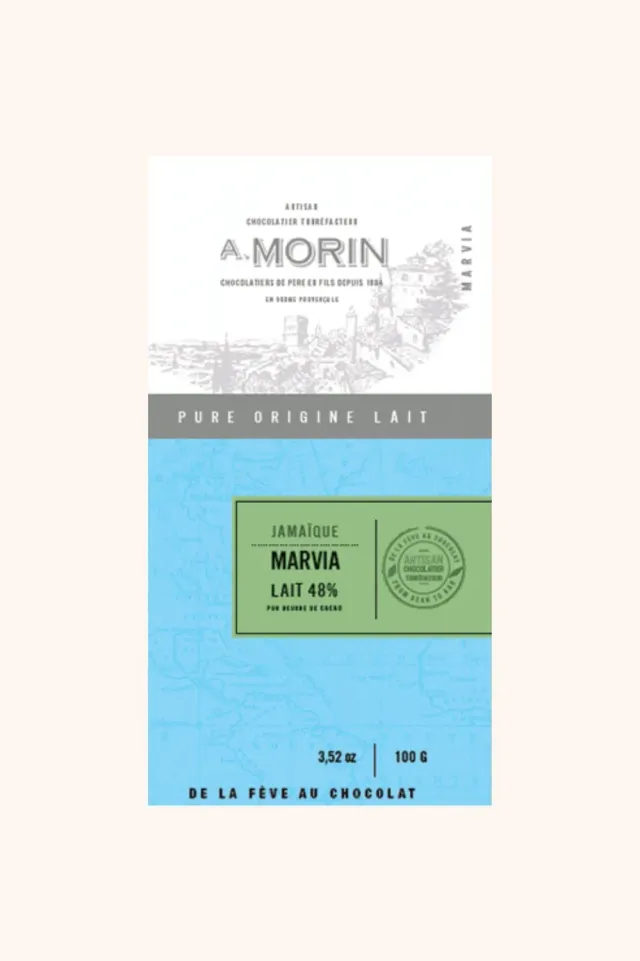 Chocolaterie Morin Marvia 48% melkchocoladereep 100g karamel