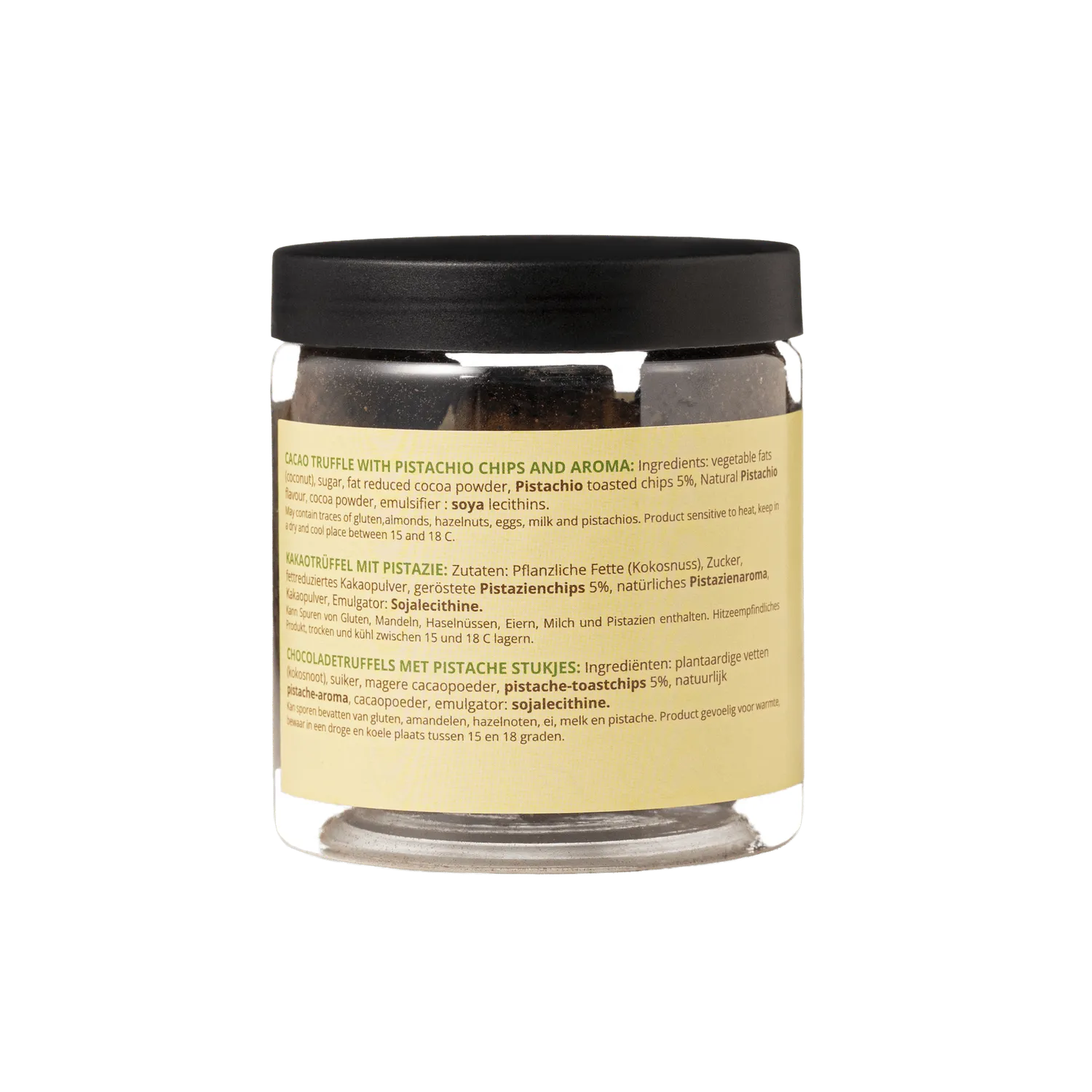 WOW Chocolao Pistache Chocoladetruffels 130g Pot Nootachtig