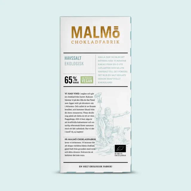 Malmö Chokladfabrik Havssalt 65% pure reep 80 g zeezout